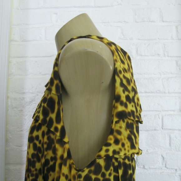 Versace 100% Silk Ruffle Tiered Top Size M - Picture 7 of 8